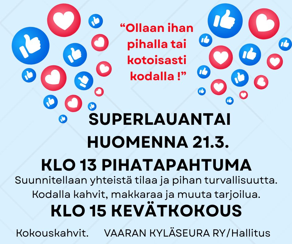 Superpäivä lauantaina 21.3.2026